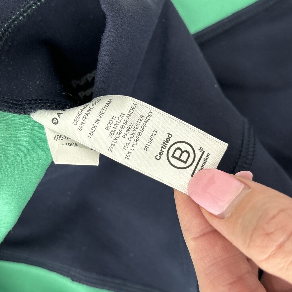 Athleta Yin 7/8 Tight Leggings Size 2XS Womens 405423 Pockets Navy Green NWOT - Picture 5 of 8